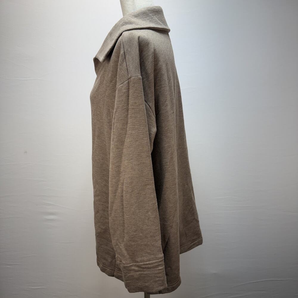 Haven Well Within Fleece Johnny Collar Pullover Pants Lounge Set Size L Brown - Picture 4 of 16